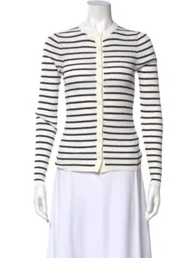Pre-owned A.l.c Striped Crew Neck Top In Neutral