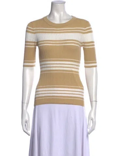 Pre-owned A.l.c Striped Crew Neck Top In Neutral