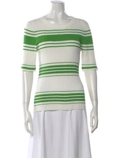 Pre-owned A.l.c Striped Crew Neck Top W/ Tags In Green