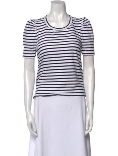 Pre-owned A.l.c Striped Crew Neck T-shirt In Black