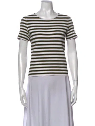 Pre-owned A.l.c Striped Crew Neck T-shirt In Neutral