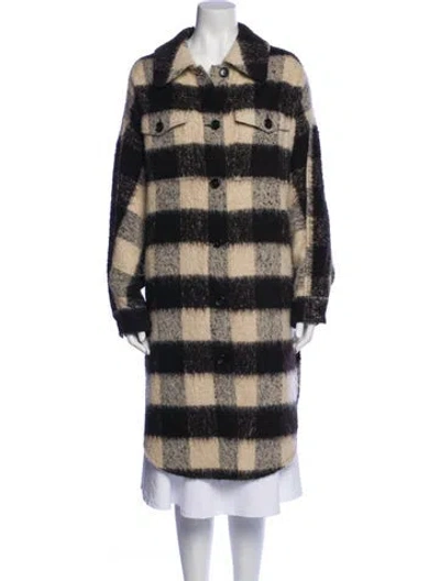 Pre-owned A.l.c Striped Faux Fur Coat In Neutral