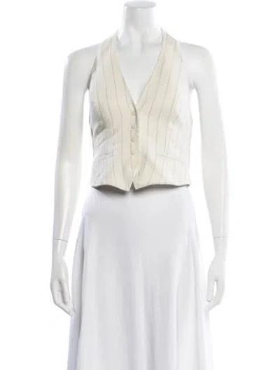 Pre-owned A.l.c Striped Halterneck Top In Neutral
