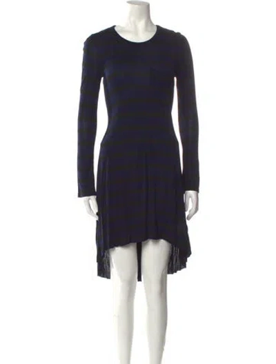 Pre-owned A.l.c Striped Knee-length Dress In Blue