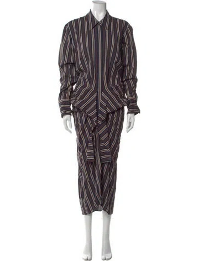 Pre-owned A.l.c Striped Knee-length Dress In Blue