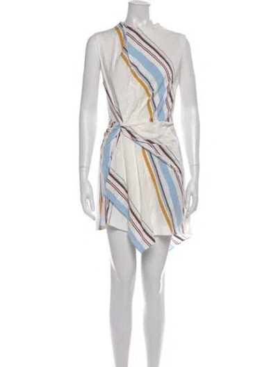 Pre-owned A.l.c Striped Knee-length Dress In White