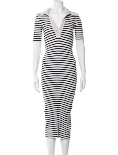 Pre-owned A.l.c Striped Knee-length Dress In White