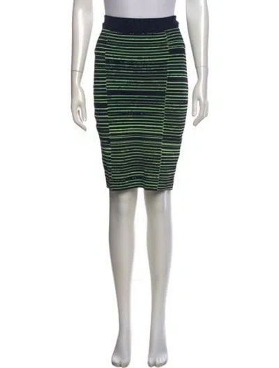 Pre-owned A.l.c Striped Knee-length Skirt In Blue