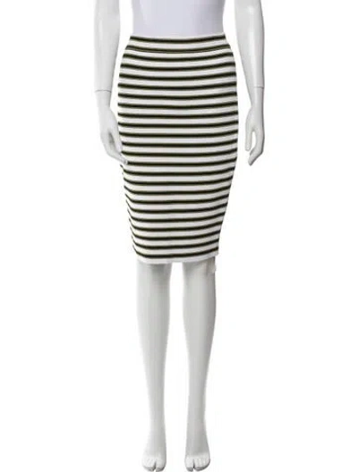 Pre-owned A.l.c Striped Knee-length Skirt In White