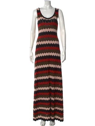 Pre-owned A.l.c Striped Long Dress In Black