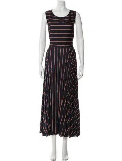 Pre-owned A.l.c Striped Long Dress In Blue