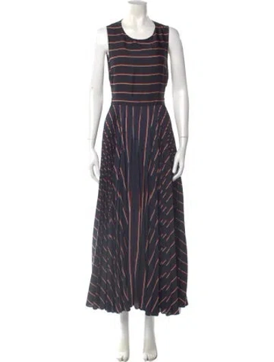 Pre-owned A.l.c Striped Long Dress In Blue