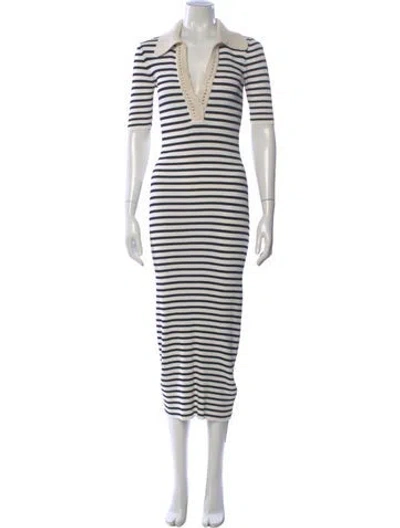 Pre-owned A.l.c Striped Long Dress In Blue