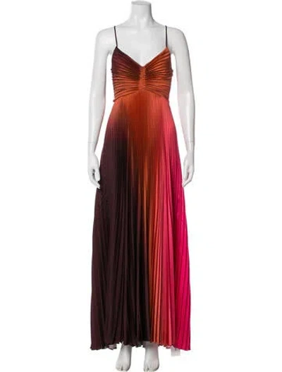 Pre-owned A.l.c Striped Long Dress In Brown