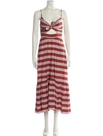 Pre-owned A.l.c Striped Long Dress In Neutral