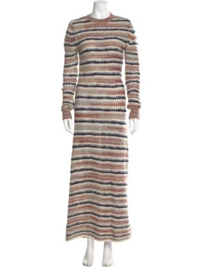 Pre-owned A.l.c Striped Long Dress In Neutral