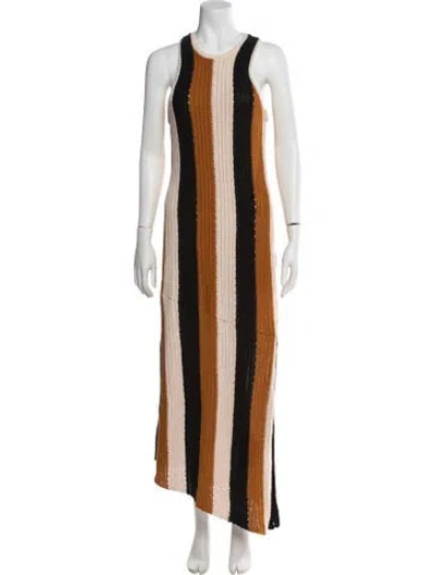 Pre-owned A.l.c Striped Long Dress In Neutral