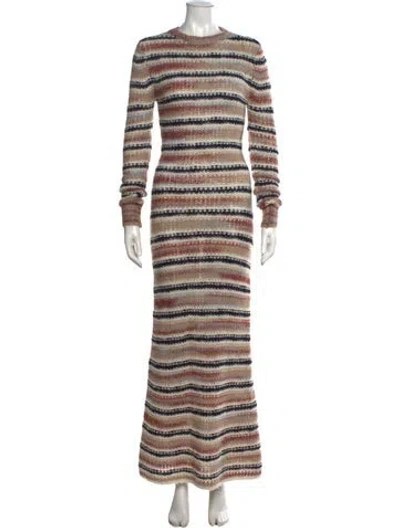 Pre-owned A.l.c Striped Long Dress In Neutral