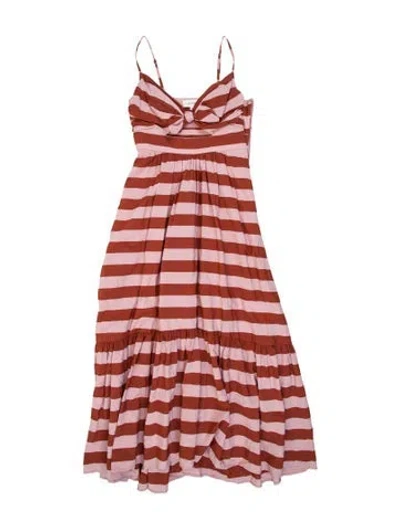 Pre-owned A.l.c Striped Long Dress In Red