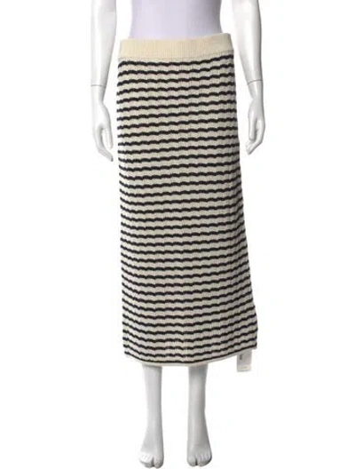 Pre-owned A.l.c Striped Long Skirt W/ Tags In Neutrals
