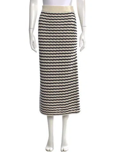 Pre-owned A.l.c Striped Long Skirt W/ Tags In Neutrals