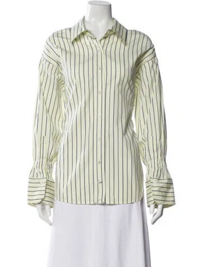 Pre-owned A.l.c Striped Long Sleeve Blouse In Multi