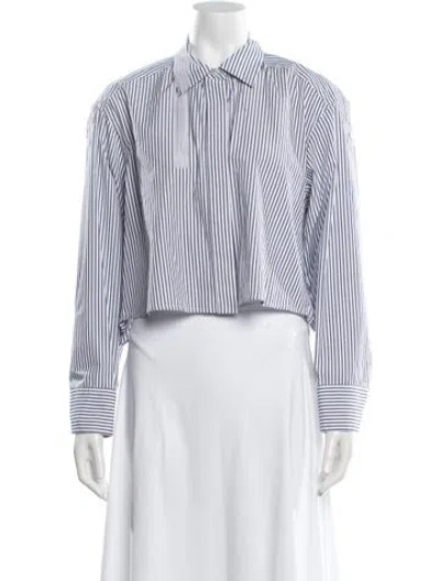 Pre-owned A.l.c Striped Long Sleeve Button-up Top In Multi