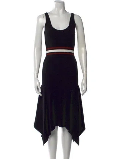 Pre-owned A.l.c Striped Midi Length Dress In Black
