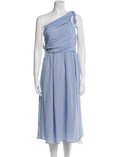 Pre-owned A.l.c Striped Midi Length Dress In Blue