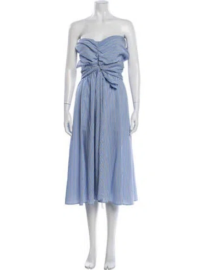 Pre-owned A.l.c Striped Midi Length Dress In Blue