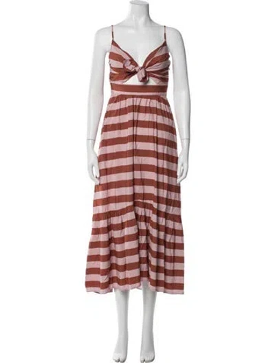 Pre-owned A.l.c Striped Midi Length Dress In Multi