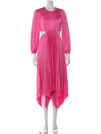 Pre-owned A.l.c Striped Midi Length Dress In Pink
