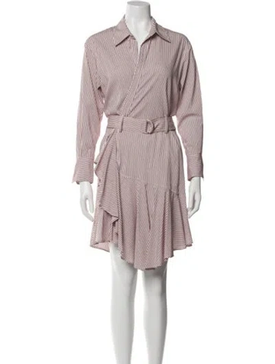 Pre-owned A.l.c Striped Midi Length Dress In White
