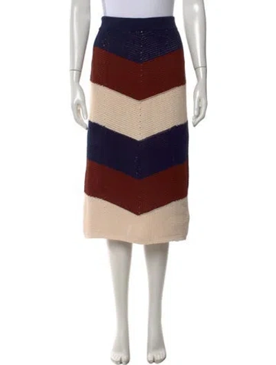 Pre-owned A.l.c Striped Midi Length Skirt