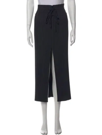 Pre-owned A.l.c Striped Midi Length Skirt In Black