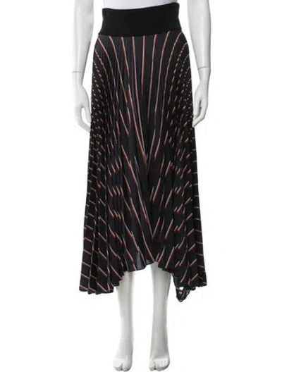 Pre-owned A.l.c Striped Midi Length Skirt In Black