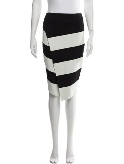 Pre-owned A.l.c Striped Midi Length Skirt In Black