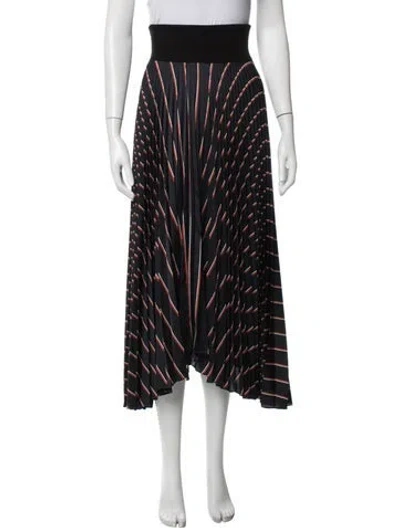 Pre-owned A.l.c Striped Midi Length Skirt In Black