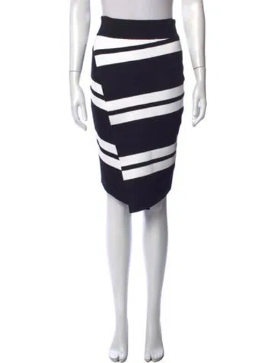 Pre-owned A.l.c Striped Midi Length Skirt In Black