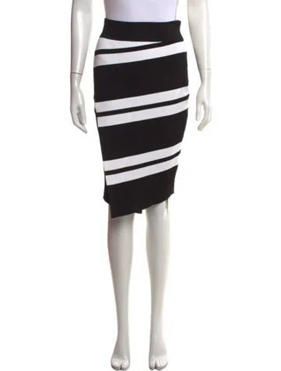 Pre-owned A.l.c Striped Midi Length Skirt In Black/neutrals