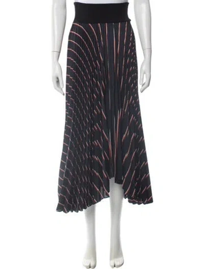 Pre-owned A.l.c Striped Midi Length Skirt In Blue