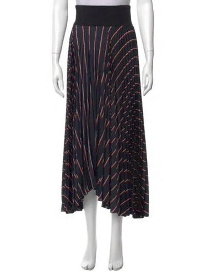 Pre-owned A.l.c Striped Midi Length Skirt In Blue