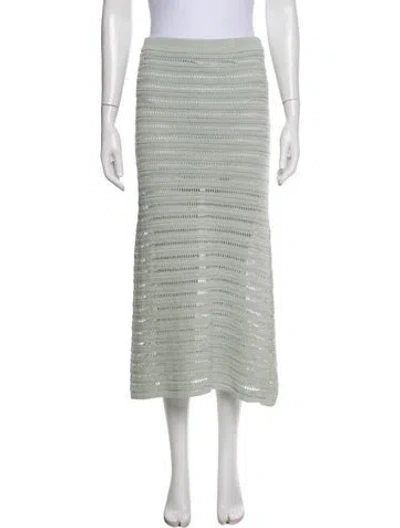Pre-owned A.l.c Striped Midi Length Skirt In Blue