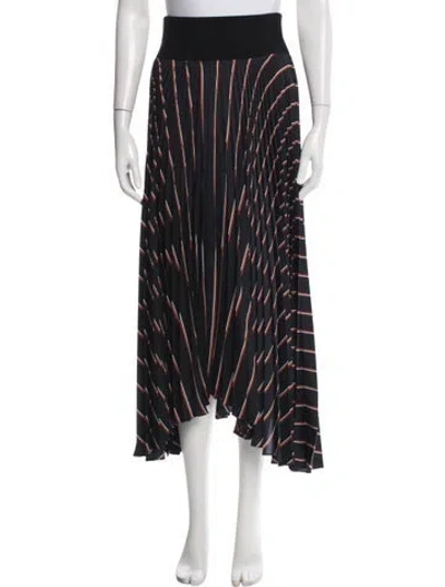 Pre-owned A.l.c Striped Midi Length Skirt In Blue