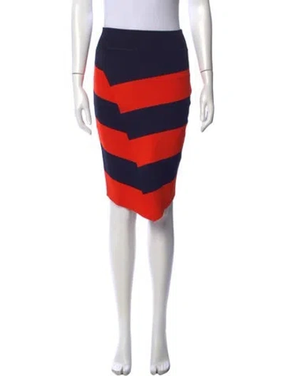 Pre-owned A.l.c Striped Midi Length Skirt In Multi