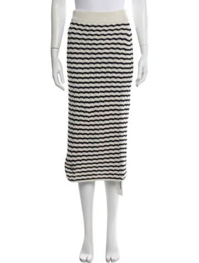 Pre-owned A.l.c Striped Midi Length Skirt In Neutral