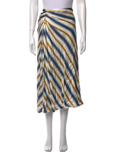 Pre-owned A.l.c Striped Midi Length Skirt W/ Tags In Blue
