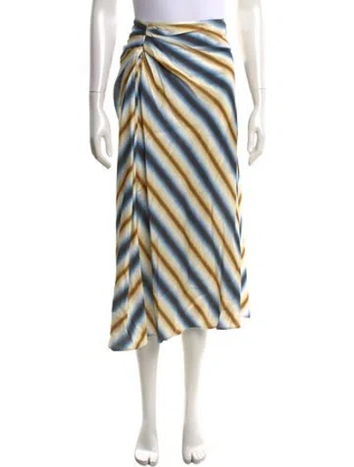 Pre-owned A.l.c Striped Midi Length Skirt W/ Tags In Multicolor