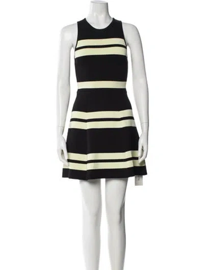 Pre-owned A.l.c Striped Mini Dress In Black