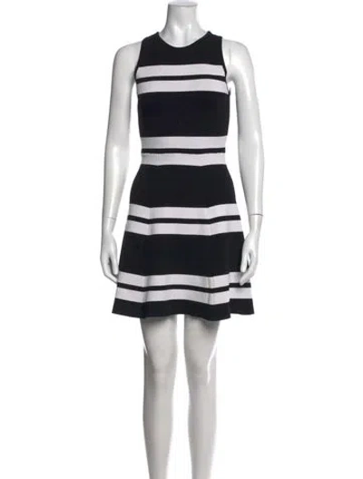 Pre-owned A.l.c Striped Mini Dress In Black